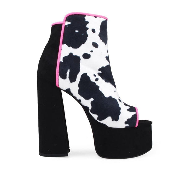 privileged by j.c. dossier Cacie Black & White Cow Print Bootie