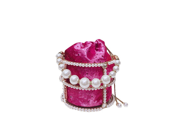 Privileged By J.c. Dossier Cassiopeia Metal Pearl Clutch