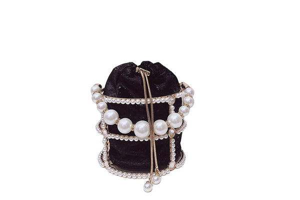 privileged by j.c. dossier Cassiopeia Metal Pearl Clutch