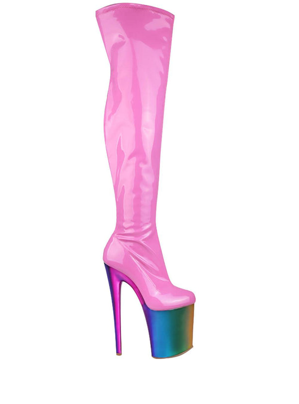 privileged by j.c. dossier Caterina Pink Platform Boot