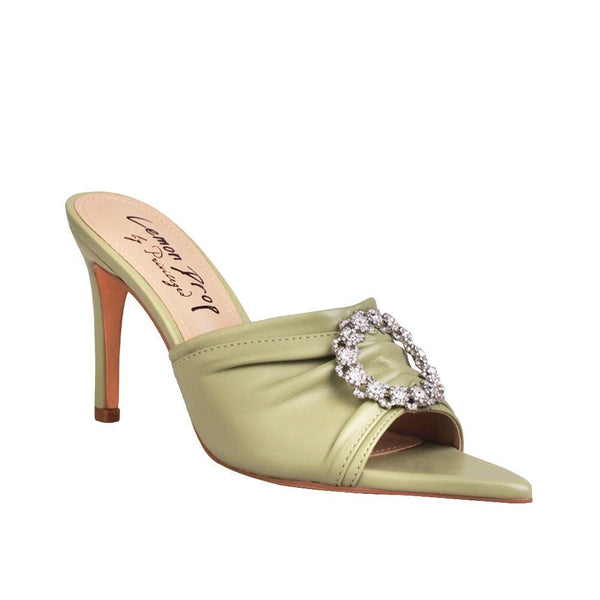 Privileged By J.c. Dossier Cecile Green Vegan Suede Heel