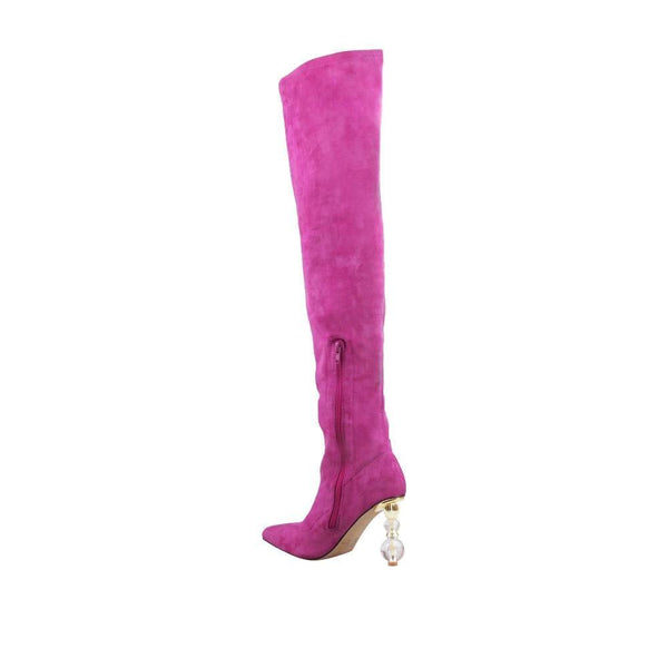 Privileged By J.c. Dossier Chasity Pink Vegan Suede Over-the-Knee Boot