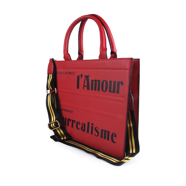 Privileged By J.c. Dossier Ciao Red Vegan Leather Handbag