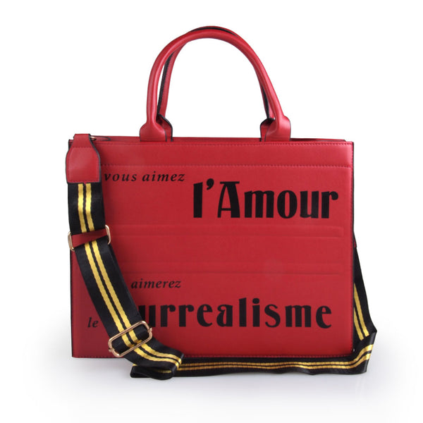 privileged by j.c. dossier Ciao Red Vegan Leather Handbag