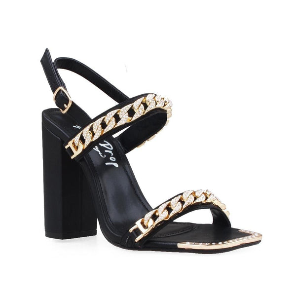 Privileged By J.c. Dossier Clacey Black Rhinestone Heel
