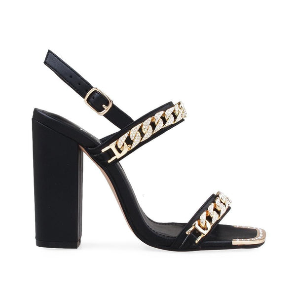 privileged by j.c. dossier Clacey Black Rhinestone Heel