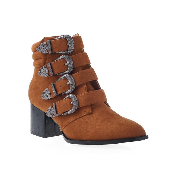 Privileged By J.c. Dossier Clara Brown Vegan Suede Bootie