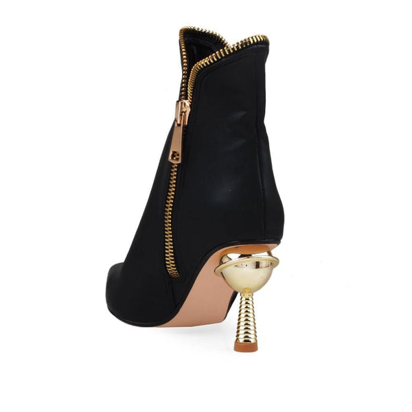 Privileged By J.c. Dossier Claudy Black Bootie With Gold Zipper