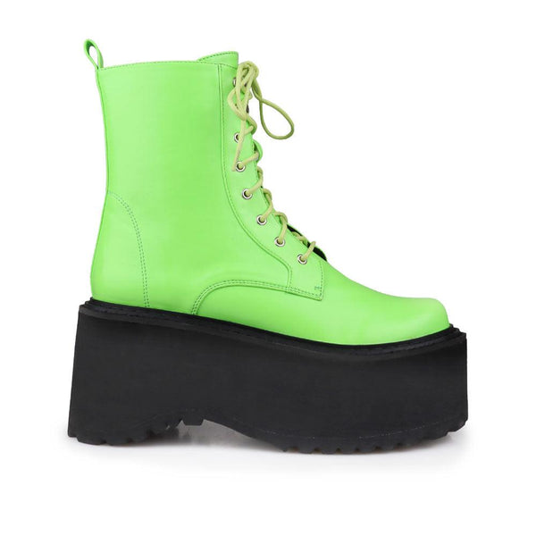 privileged by j.c. dossier Cornelia Neon Green Platform Bootie