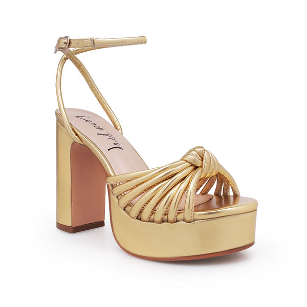 Privileged By J.c. Dossier Corso Gold Platform Heels