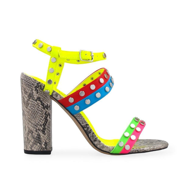 privileged by j.c. dossier Crillera Color-Block Snake Heel