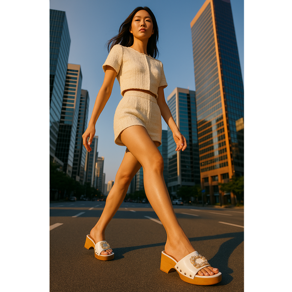 Privileged By J.c. Dossier Crilly White Platform Shoes