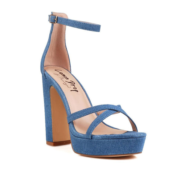 Privileged By J.c. Dossier Dare In Dale Blue Platform Heels