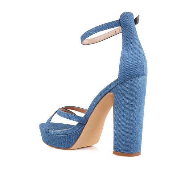 Privileged By J.c. Dossier Dare In Dale Blue Platform Heels