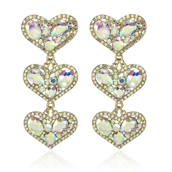 privileged by j.c. dossier Daring Rhinestone Heart Earrings
