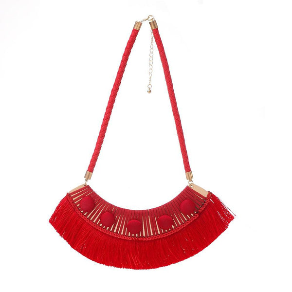 privileged by j.c. dossier Darlena Red Statement Necklace