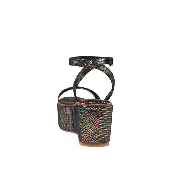 Privileged By J.c. Dossier Davvy Iridescent Platform Sandals