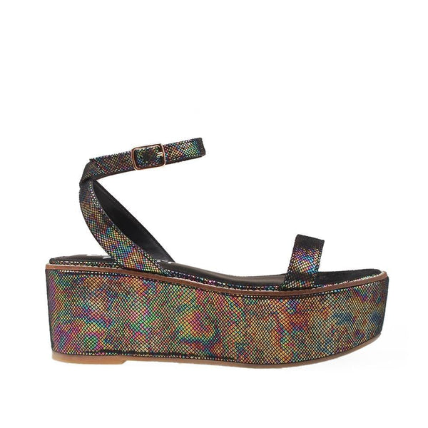 privileged by j.c. dossier Davvy Iridescent Platform Sandals