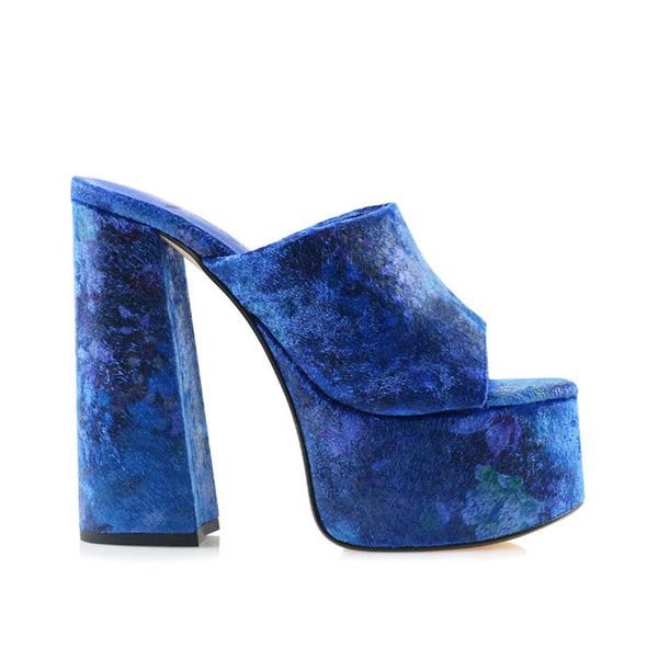 privileged by j.c. dossier Decima Green Velvet Platform Heels