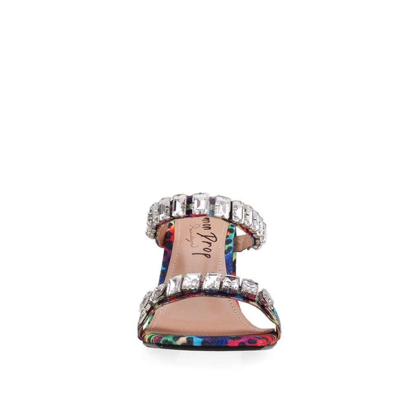 Privileged By J.c. Dossier Deeliah Rhinestone Embellished Heel - Neon Leopard