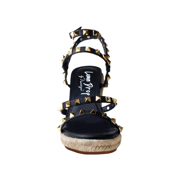 Privileged By J.c. Dossier Deelin Black Vegan Leather Wedge