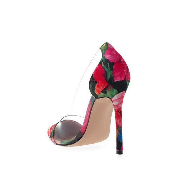 Privileged By J.c. Dossier Delton Floral Velvet Clear Pump