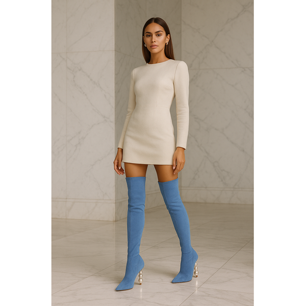 Privileged By J.c. Dossier Dennis Blue Vegan Suede Boot