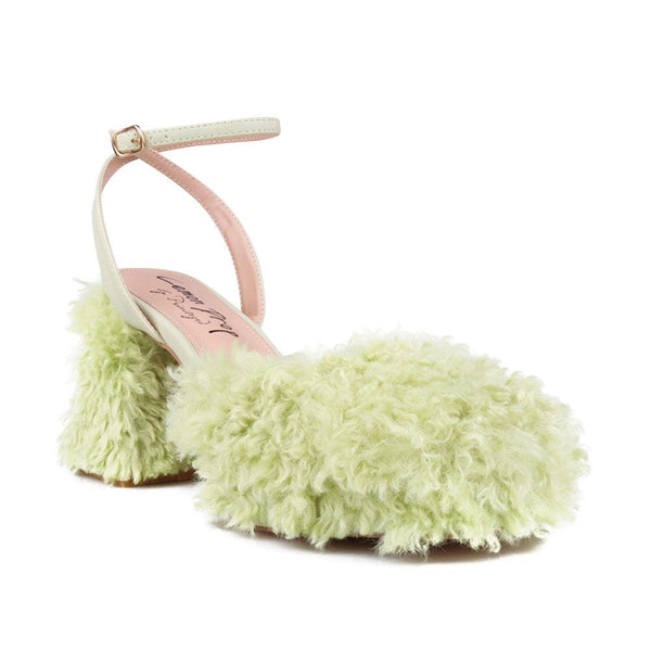 Privileged By J.c. Dossier Diligent Shearling Platform In Pink