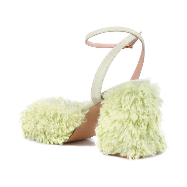 Privileged By J.c. Dossier Diligent Shearling Platform In Pink