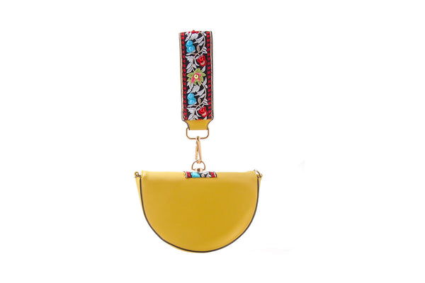 Privileged By J.c. Dossier Dolora Yellow Embroidered Clutch
