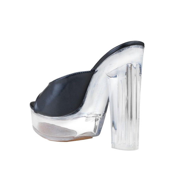 Privileged By J.c. Dossier Dreamful Black Platform Mules