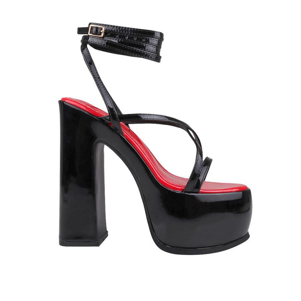 privileged by j.c. dossier Drift Black Platform Heels