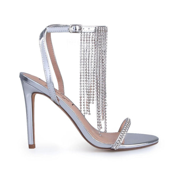 privileged by j.c. dossier Eanna Silver Vegan Leather Heel