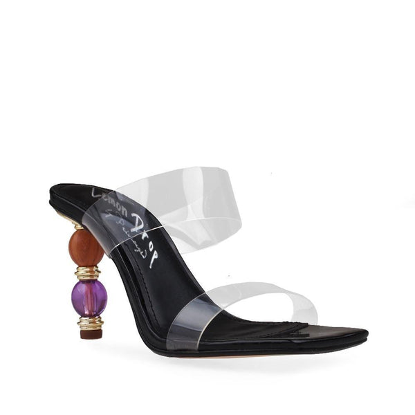Privileged By J.c. Dossier Edira Black Jeweled Heel – Bold Heels