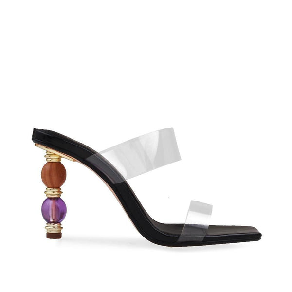 privileged by j.c. dossier Edira Black Jeweled Heel – Bold Heels