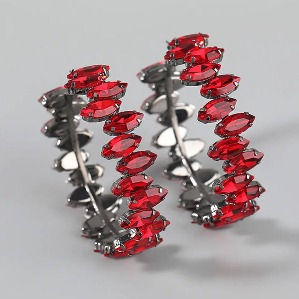 privileged by j.c. dossier Elina Red Rhinestone Earrings