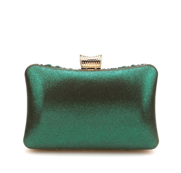 Privileged By J.c. Dossier Elizaveta Satin Rhinestone Clutch