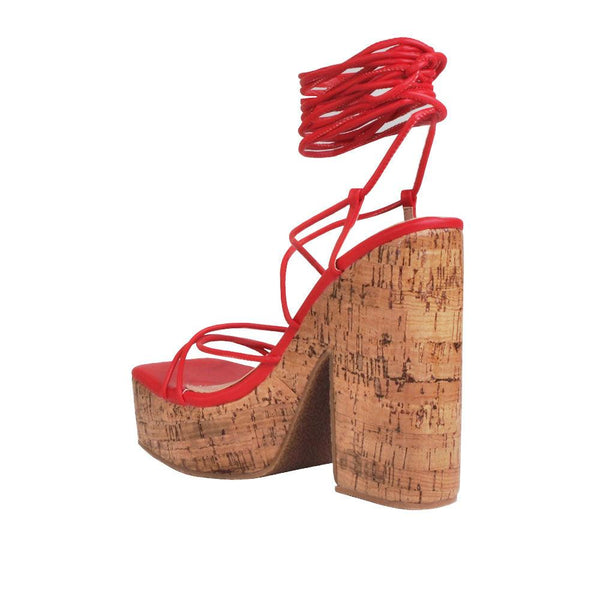 Privileged By J.c. Dossier Elliette Red Platform Heels