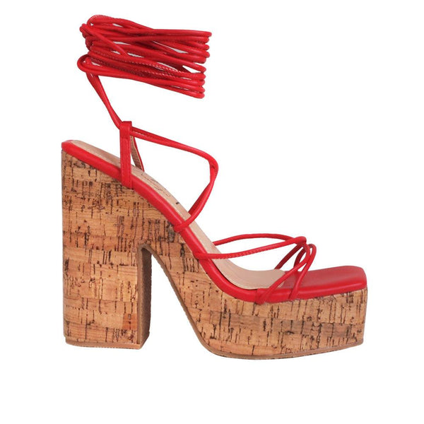 privileged by j.c. dossier Elliette Red Platform Heels