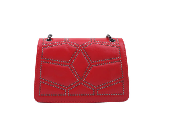 Privileged By J.c. Dossier Embrace Red Studded Handbag