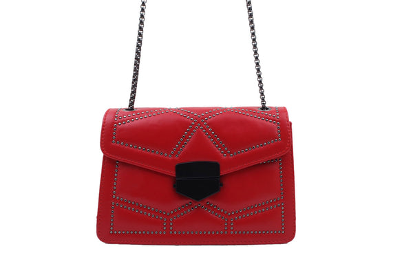 privileged by j.c. dossier Embrace Red Studded Handbag