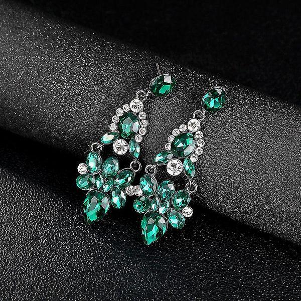 Privileged By J.c. Dossier Embrook Teardrop Earrings In Emerald