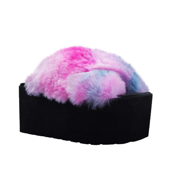 Privileged By J.c. Dossier Energy Pink Fuzzy Platform Slides