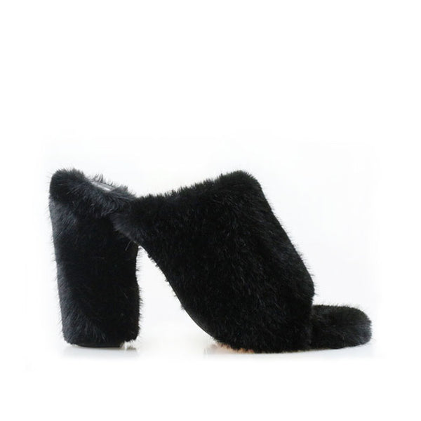 privileged by j.c. dossier Epic Blue Fur Heels – Bold Platform