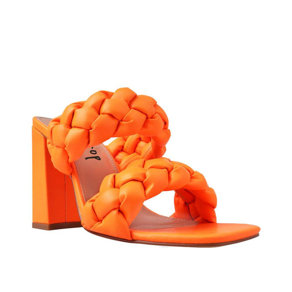 Privileged By J.c. Dossier Evander Orange Braided Platform Heel