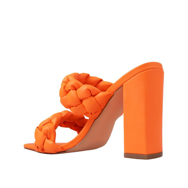 Privileged By J.c. Dossier Evander Orange Braided Platform Heel
