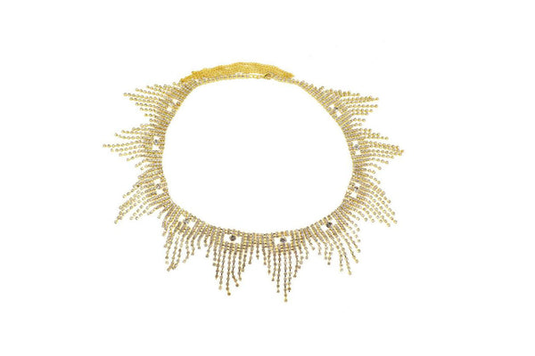 privileged by j.c. dossier Evie Rhinestone Waist Belt - Dazzling Gold