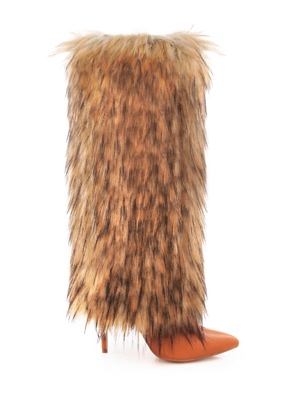 privileged by j.c. dossier Fairgrove Furry Knee-High Boot Black