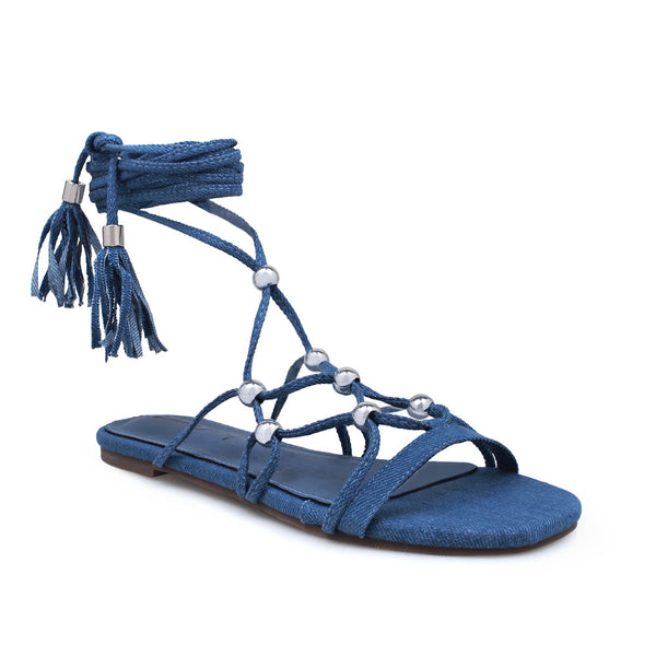 Privileged By J.c. Dossier Feodor Strappy Studded Flats In Brown