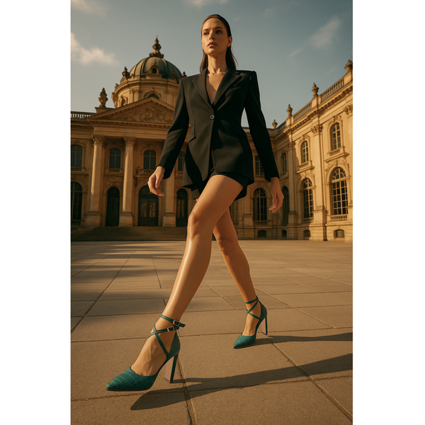 Privileged By J.c. Dossier Fernanda Green Vegan Leather Heel